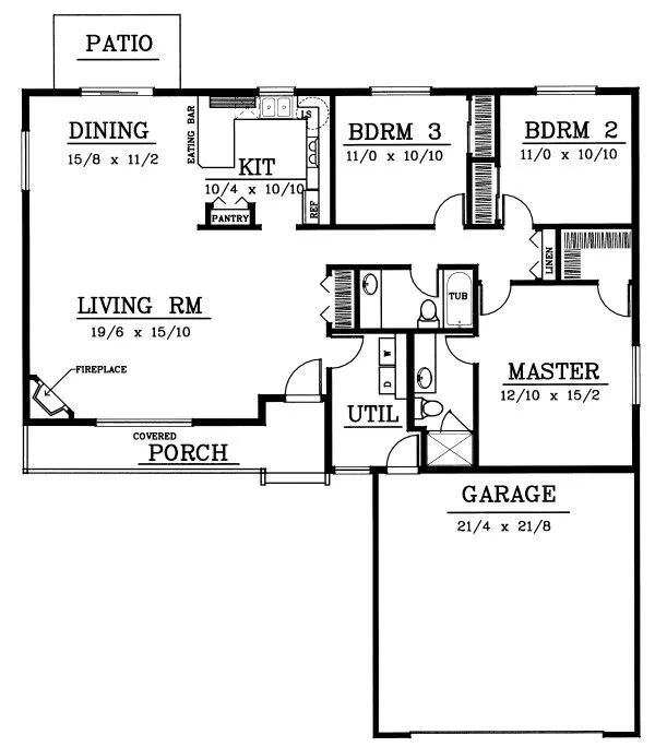Main Floor Plan for House Plan #232101