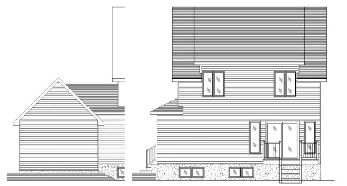 Rear Elevation for House Plan #420743