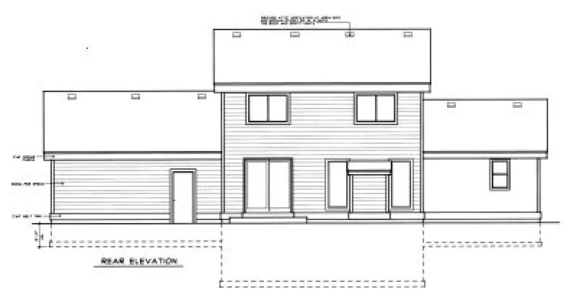 Rear Elevation for House Plan #232499