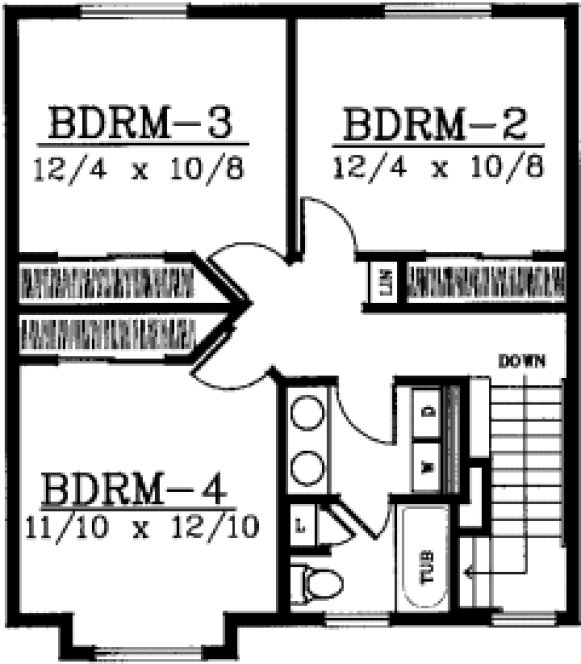 Second Floor Plan for House Plan #232499