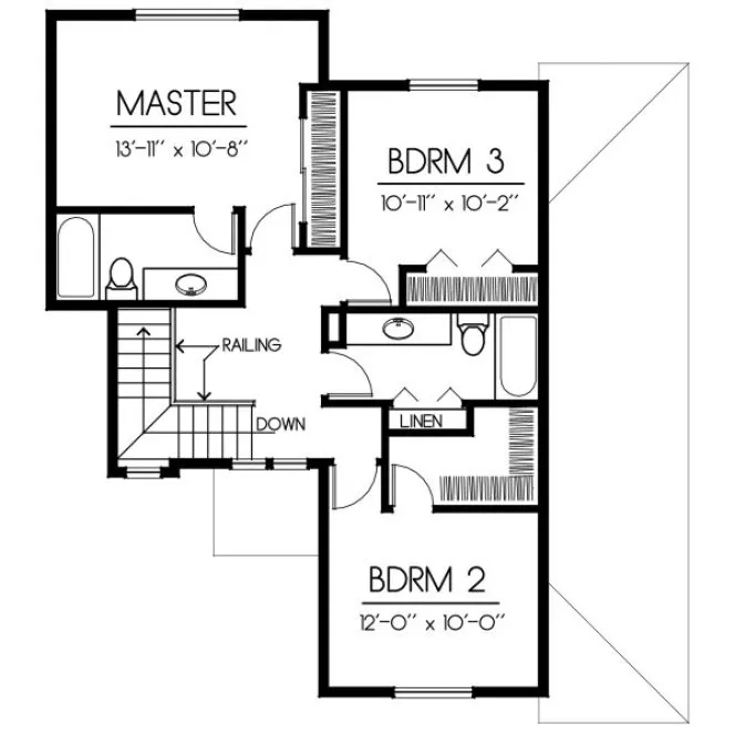 Second Floor Plan for House Plan #238299