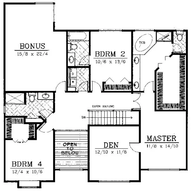 Second Floor Plan for House Plan #239299