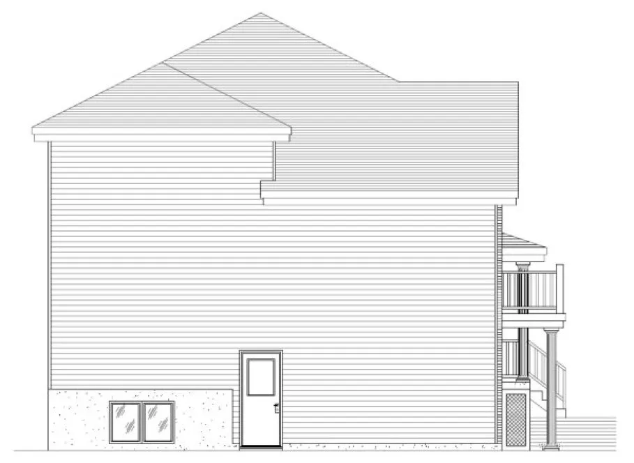 Left Elevation for House Plan #420553