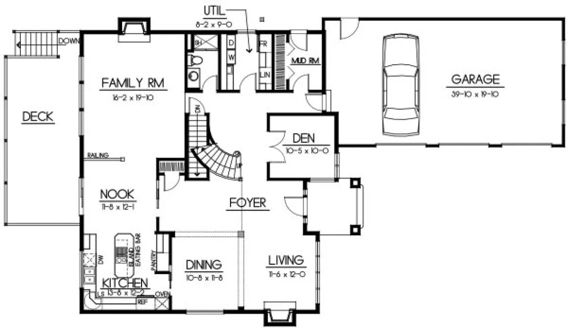 Main Floor Plan for House Plan #231299