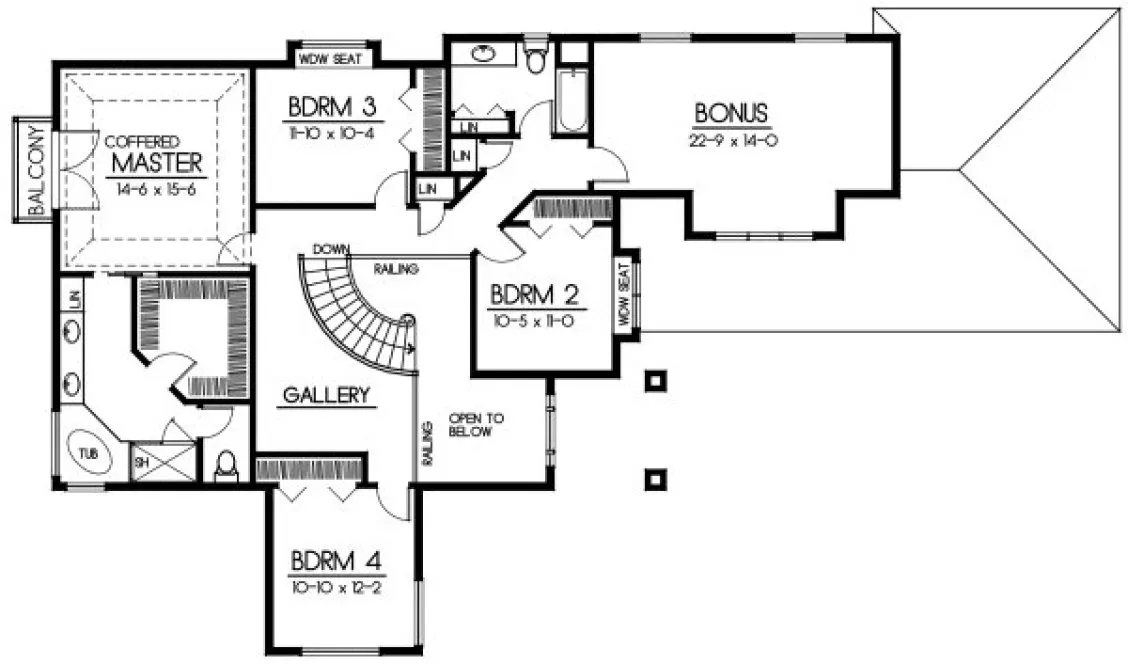 Second Floor Plan for House Plan #231299