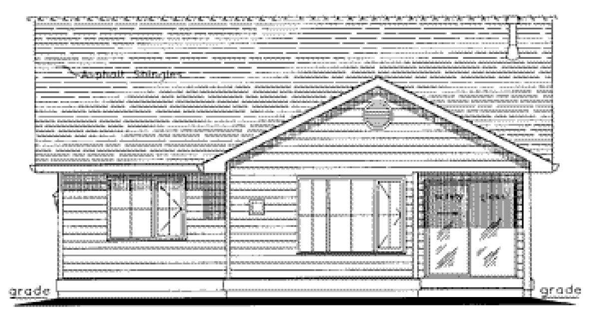 Rear Elevation for House Plan #132534