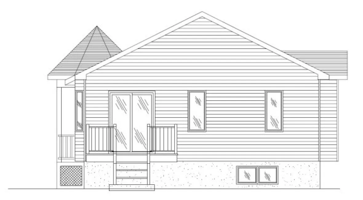 Rear Elevation for House Plan #420653
