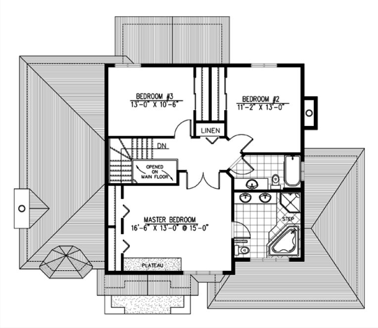 Second Floor Plan for House Plan #420753