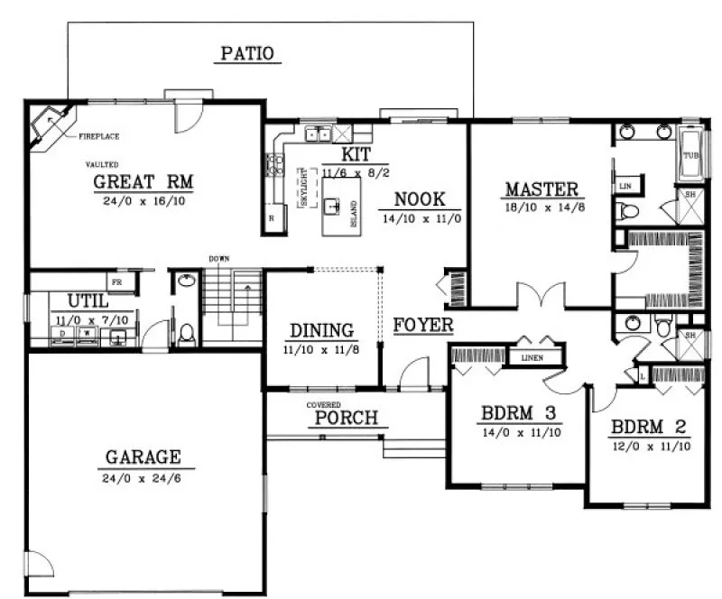 Main Floor Plan for House Plan #233101