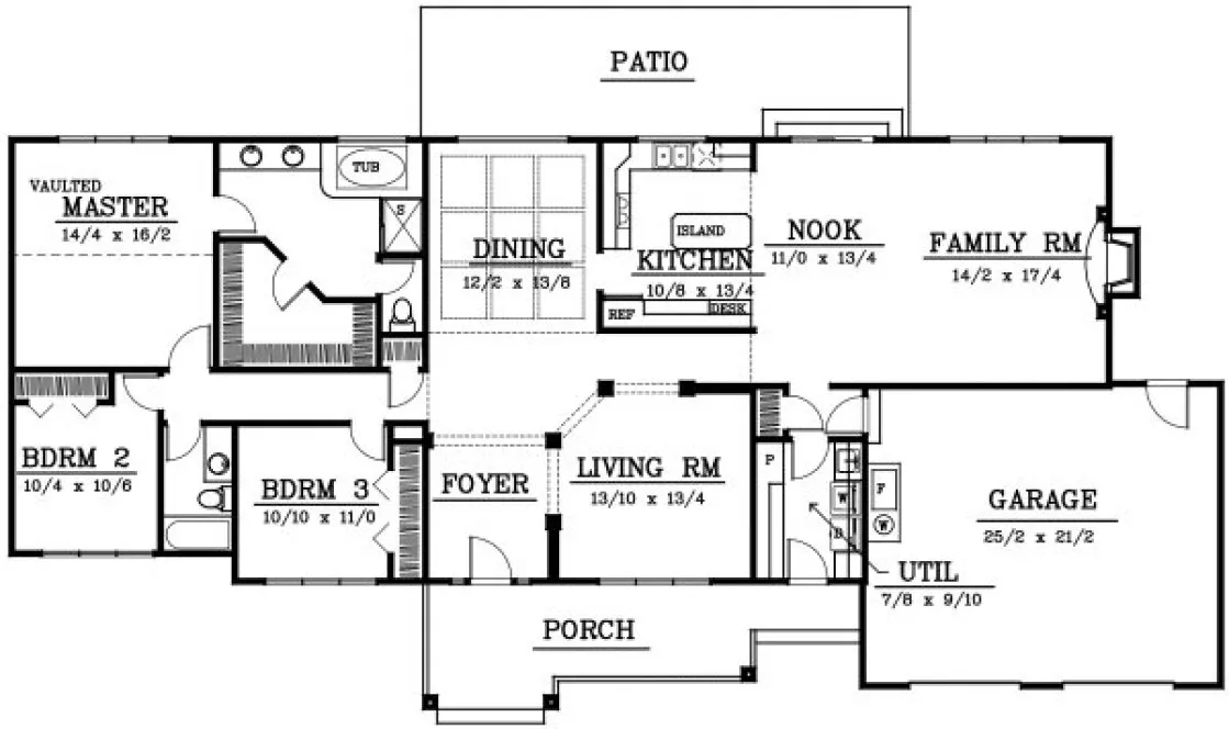Main Floor Plan for House Plan #234101