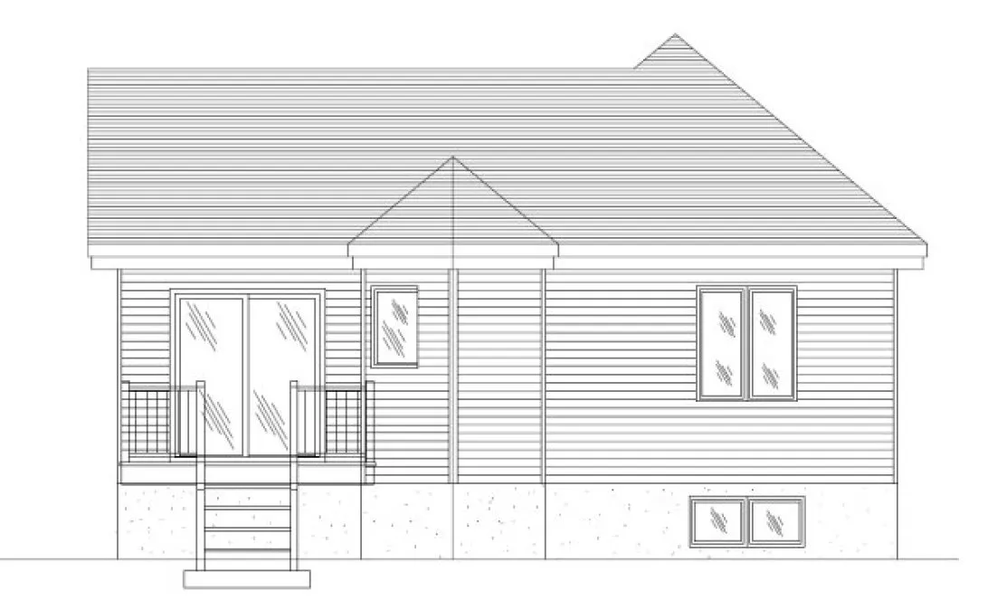 Rear Elevation for House Plan #420463