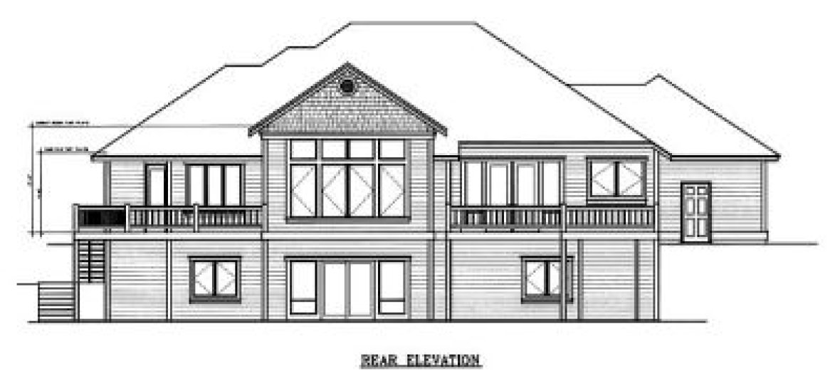 Rear Elevation for House Plan #239101
