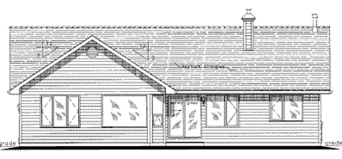 Rear Elevation for House Plan #138534