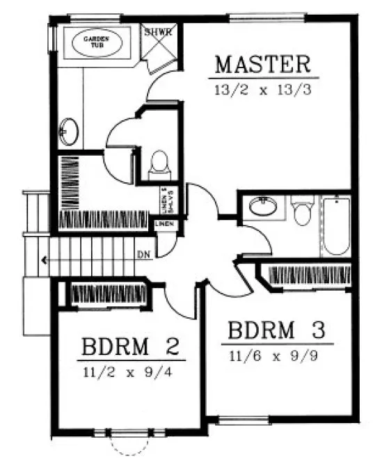Second Floor Plan for House Plan #231201