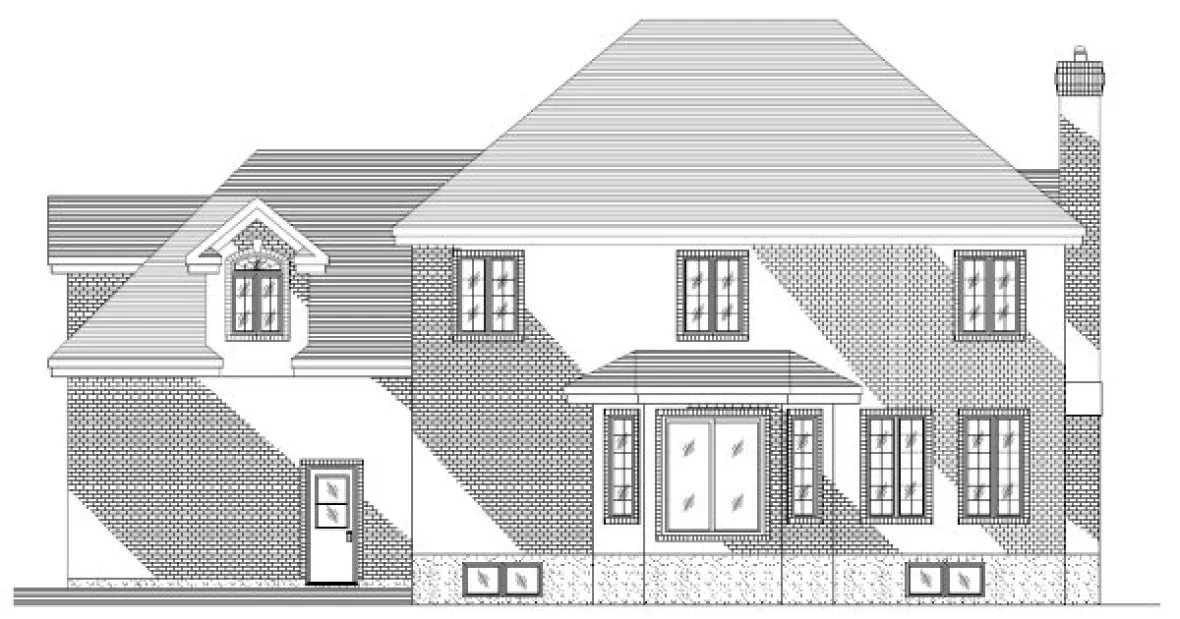 Rear Elevation for House Plan #420563