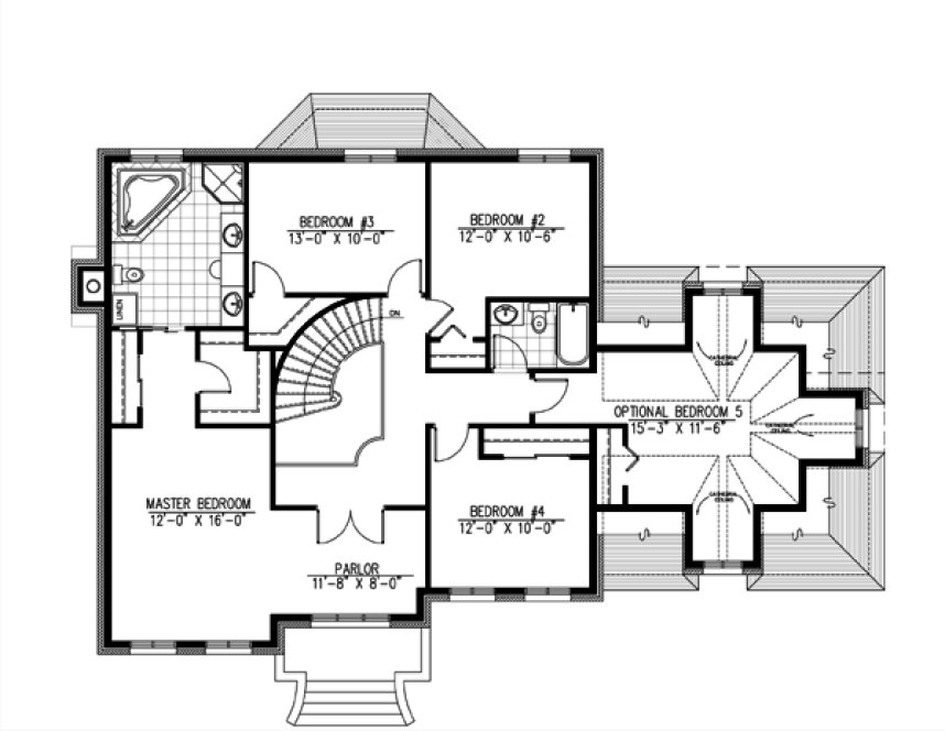 Second Floor Plan for House Plan #420563