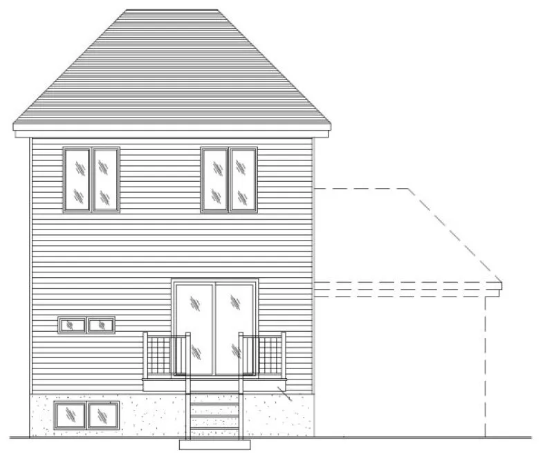 Rear Elevation for House Plan #422663