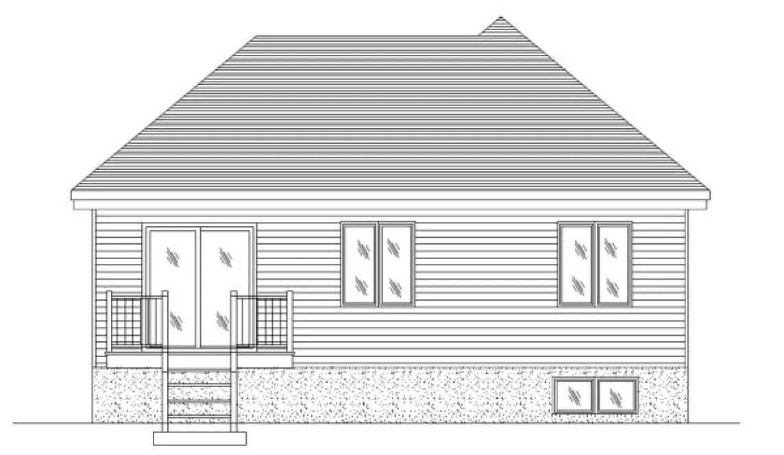 Rear Elevation for House Plan #420763