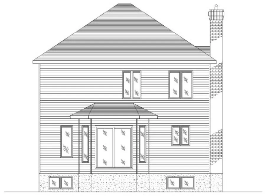 Rear Elevation for House Plan #420963