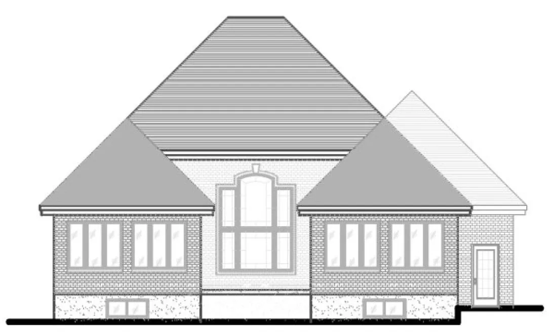 Rear Elevation for House Plan #420393