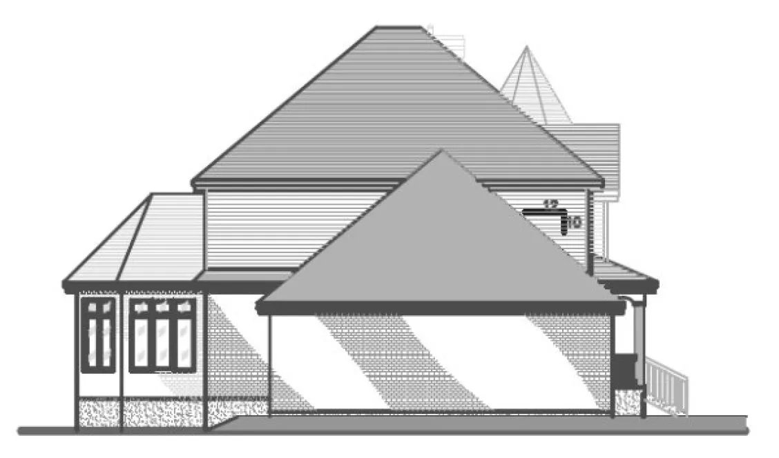 Left Elevation for House Plan #420993