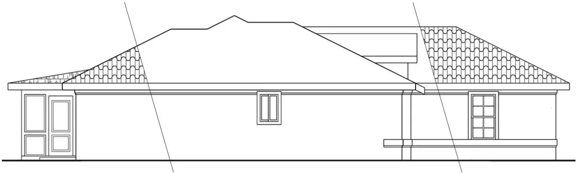 Left Elevation for House Plan #346361
