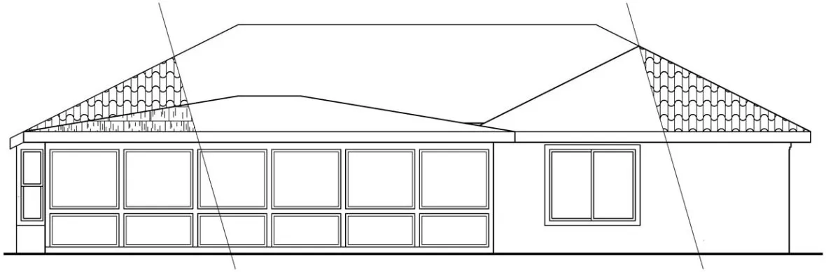 Rear Elevation for House Plan #346361