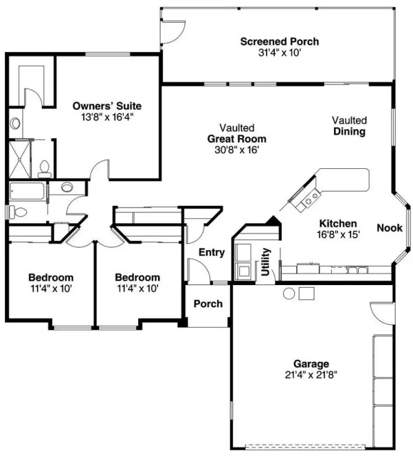 Main Floor Plan for House Plan #346361