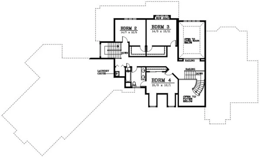 Second Floor Plan for House Plan #235201