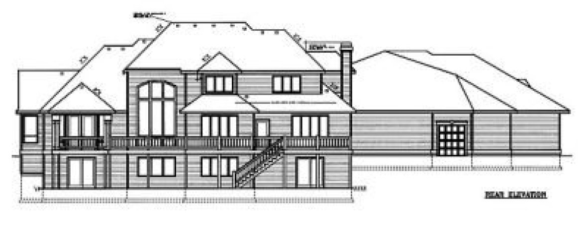 Rear Elevation for House Plan #236201