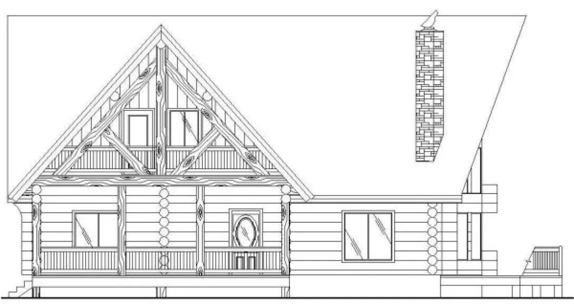 Left Elevation for House Plan #452101