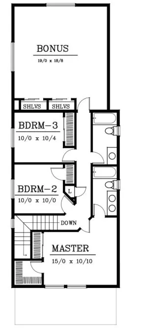 Second Floor Plan for House Plan #237201