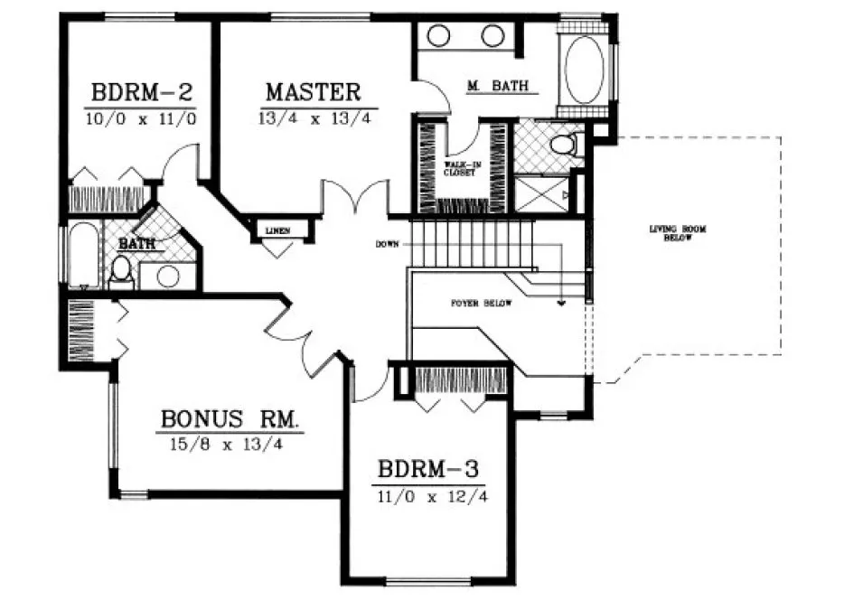 Second Floor Plan for House Plan #232120