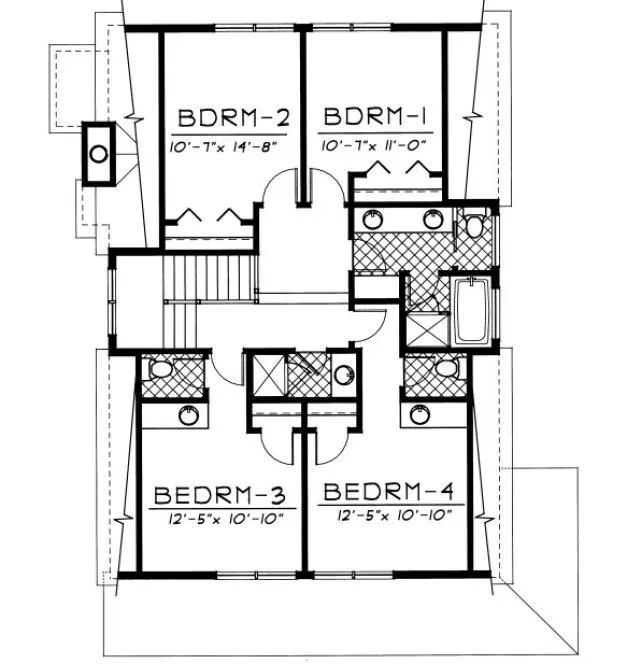 Second Floor Plan for House Plan #233121