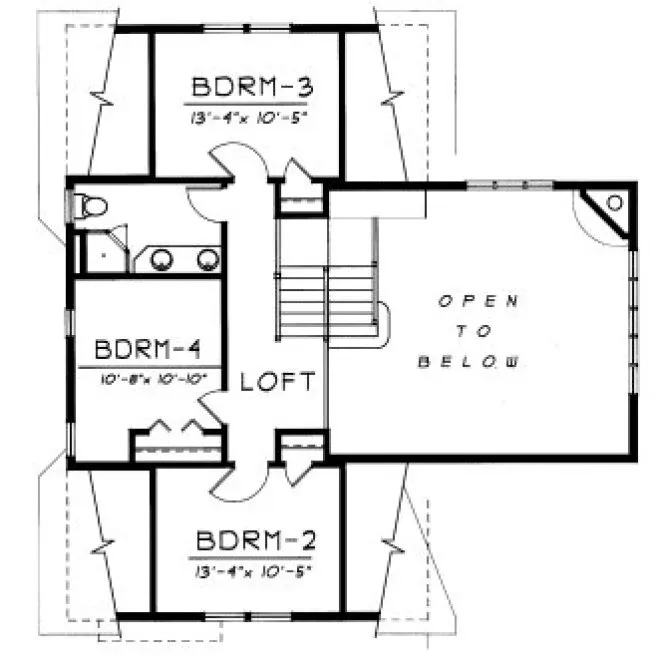 Second Floor Plan for House Plan #234121