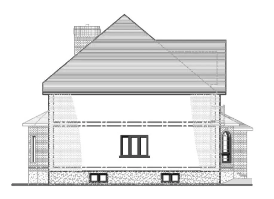 Left Elevation for House Plan #420304