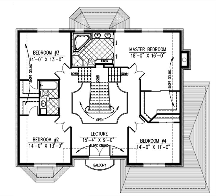 Second Floor Plan for House Plan #420304