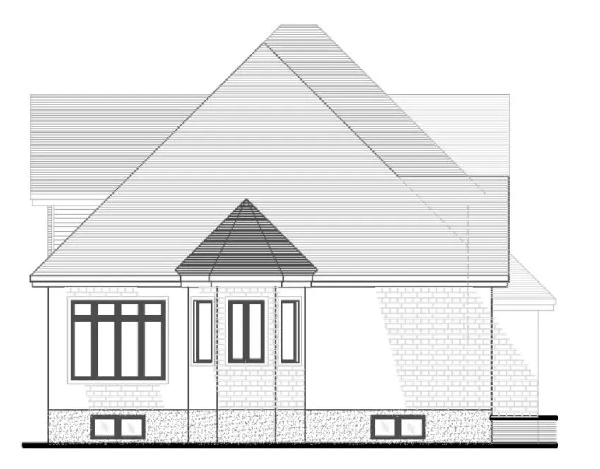 Left Elevation for House Plan #420404