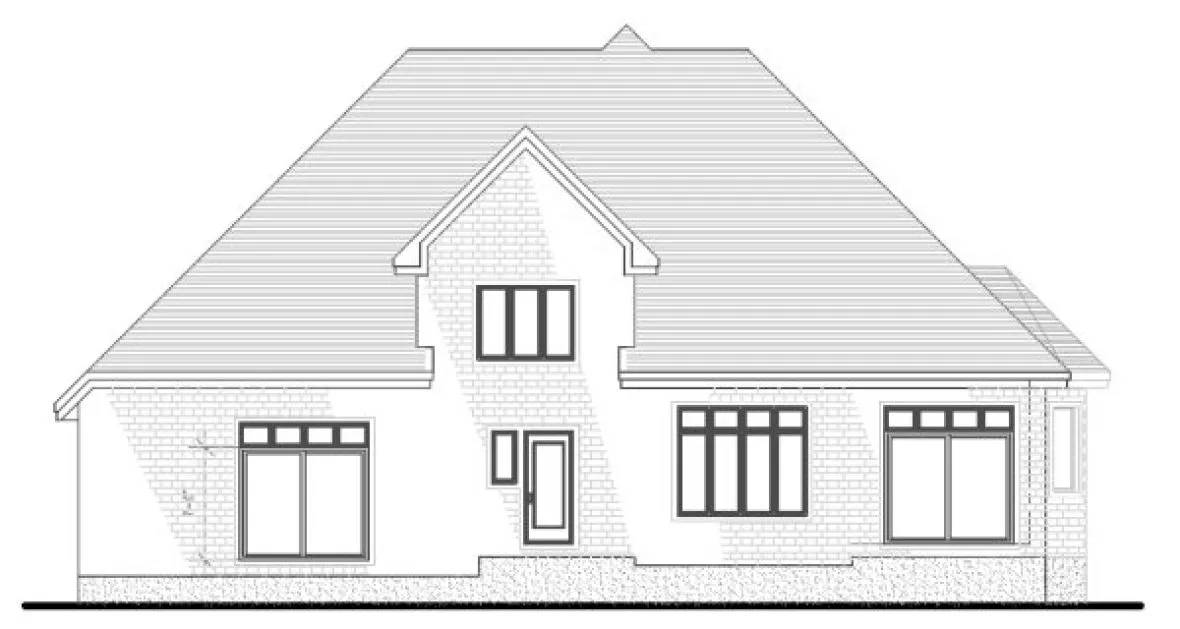 Rear Elevation for House Plan #420404