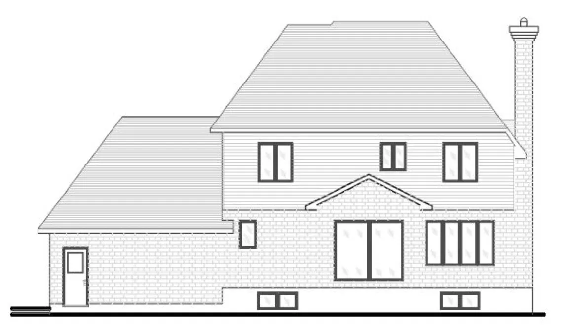 Rear Elevation for House Plan #420504
