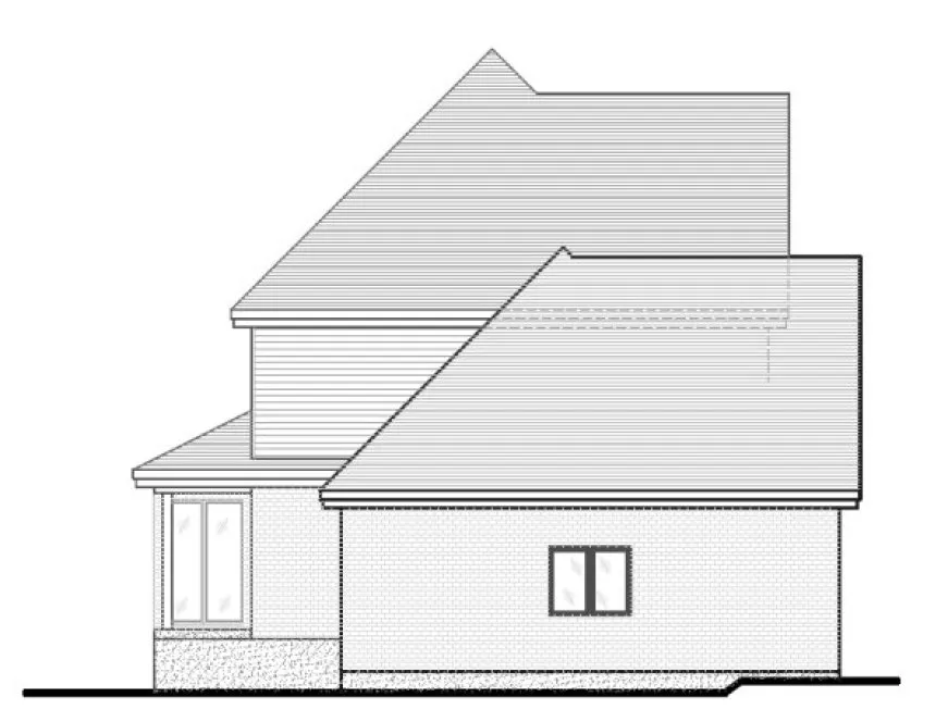 Left Elevation for House Plan #420804