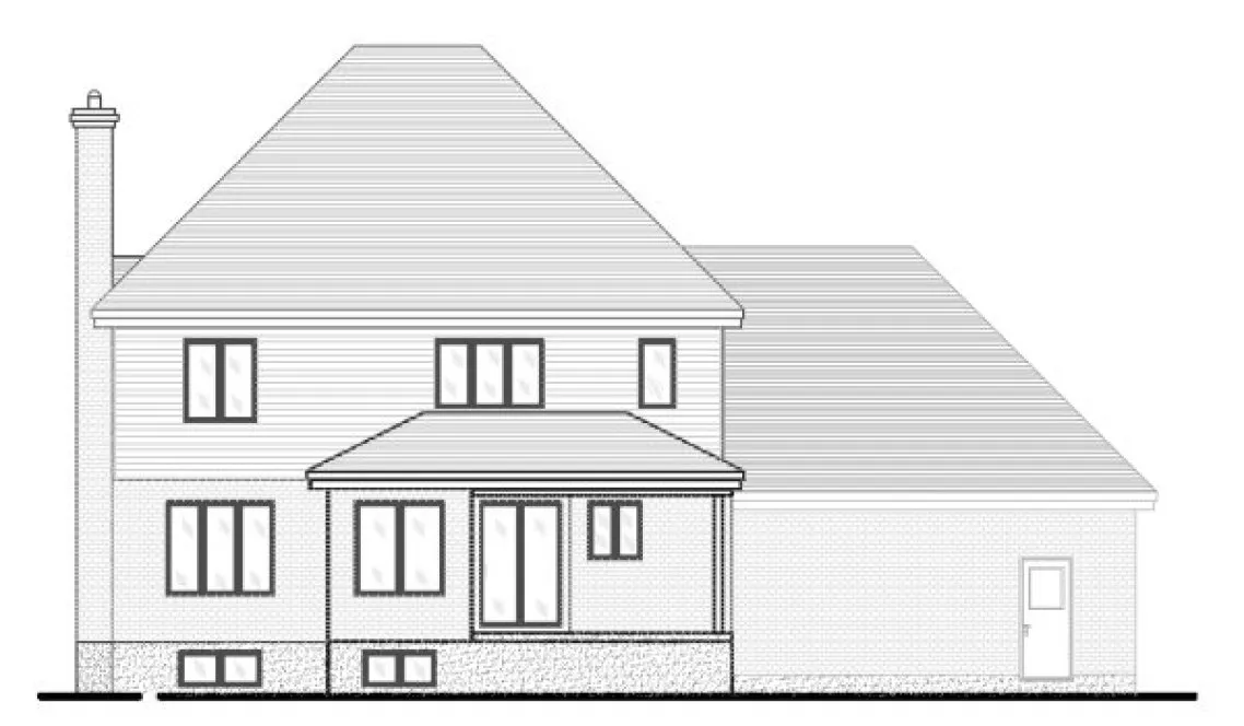 Rear Elevation for House Plan #420804