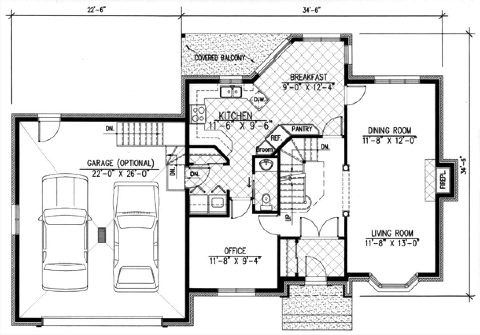 Main Floor Plan for House Plan #420804