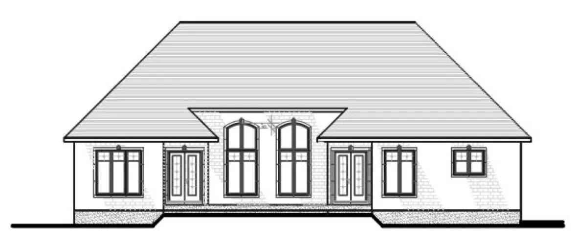 Rear Elevation for House Plan #420904