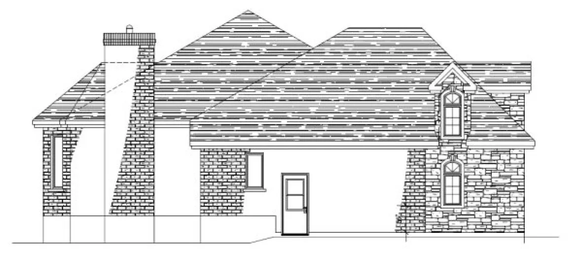 Left Elevation for House Plan #420014