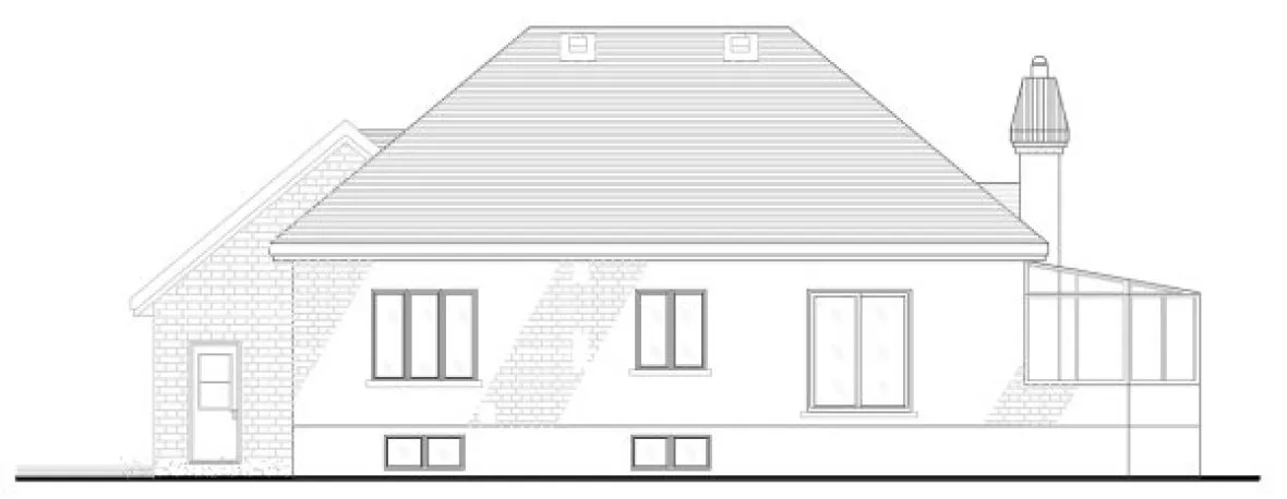 Rear Elevation for House Plan #420214