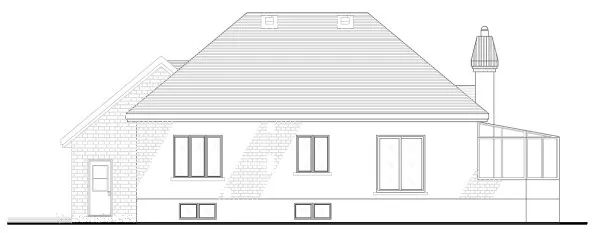 Rear Elevation for House Plan #420214