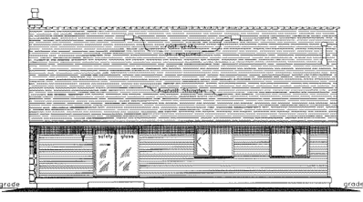 Rear Elevation for House Plan #134934