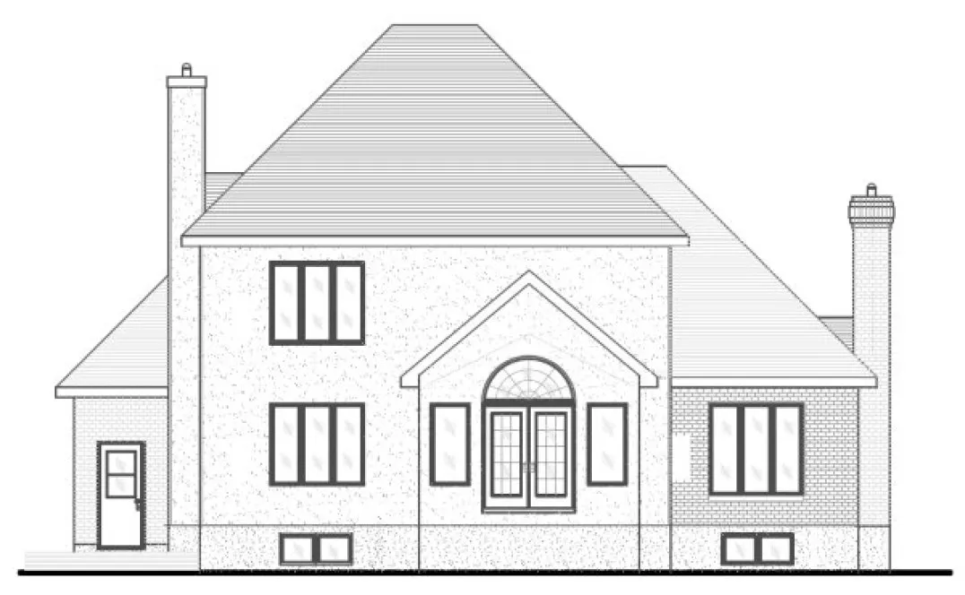 Rear Elevation for House Plan #420514
