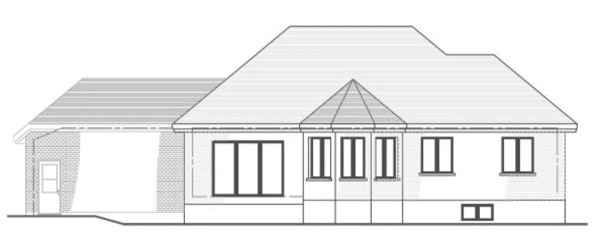 Rear Elevation for House Plan #420714